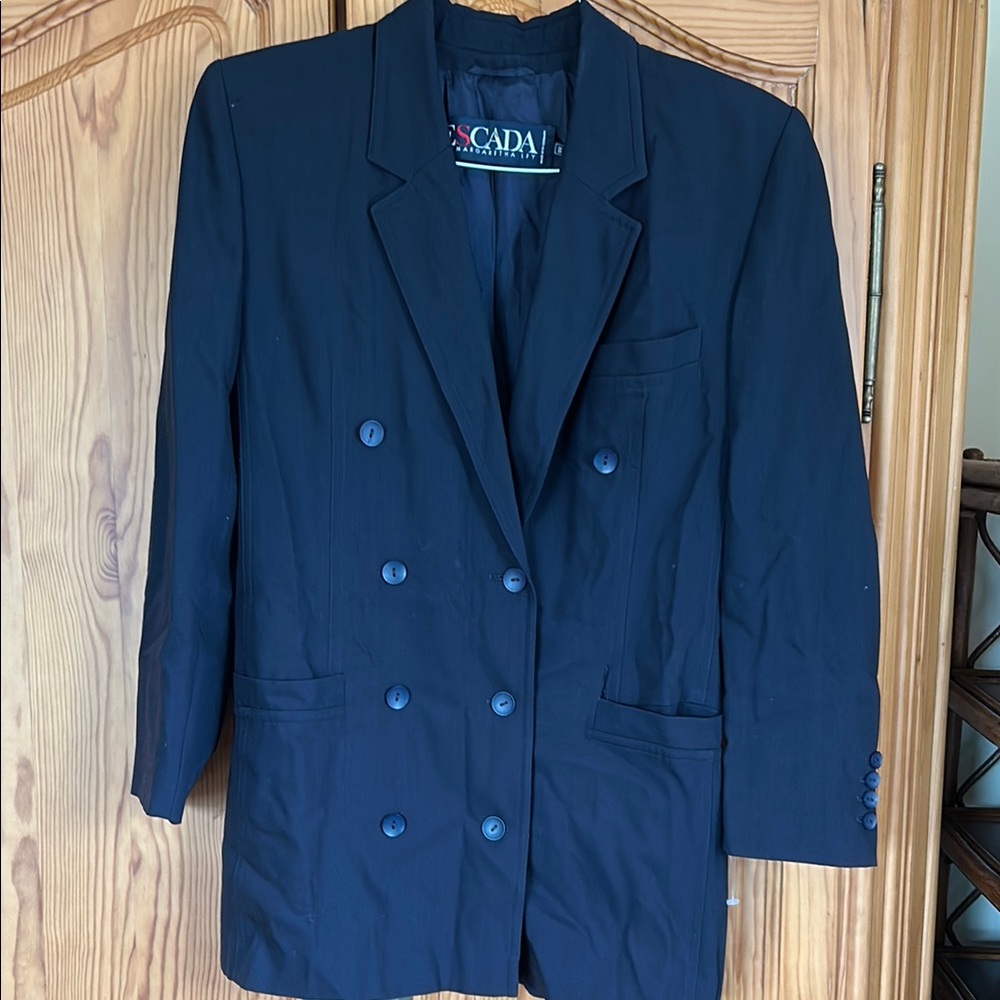 Escada Black Double-Breasted Blazer